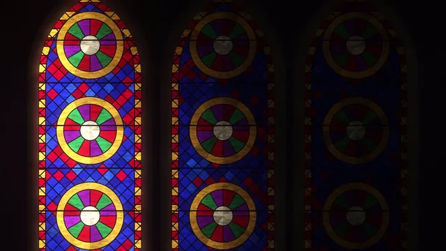 Still from Cathedral 03, Stained Glass Light Sweep