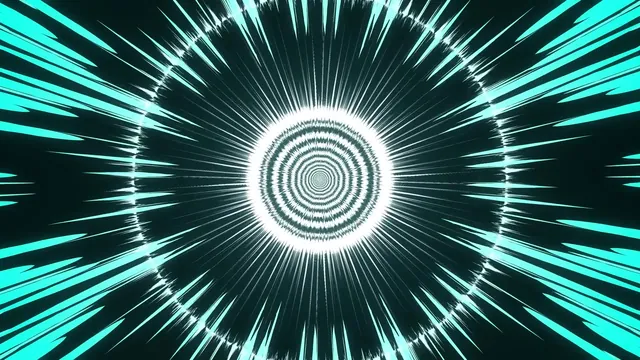 Still from Op-Art 07, Teal-White Starburst