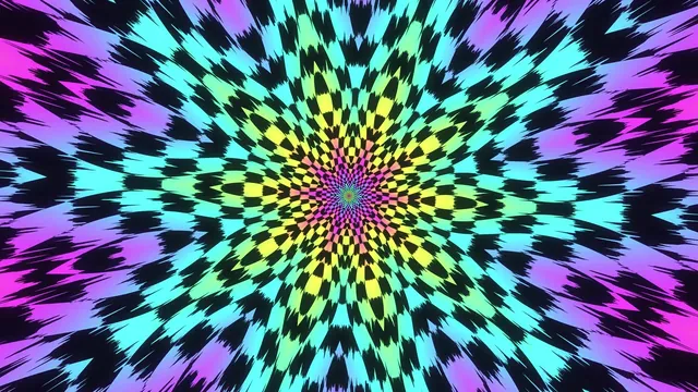 Still from Op-Art 09, Iridescent Checker Kaleidoscope